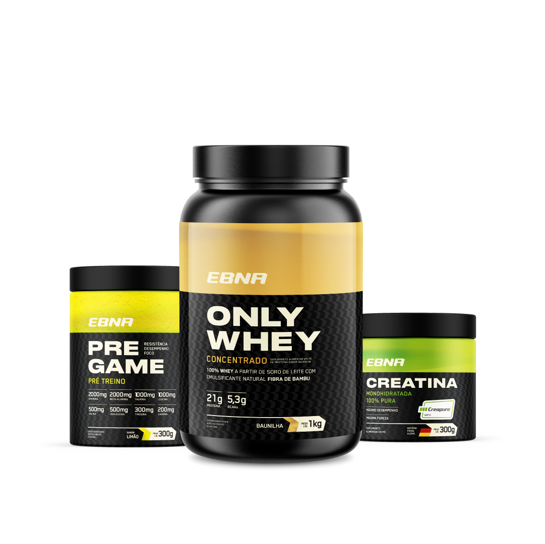 Starter Kit → Only Whey + Pre-Game + Creatina