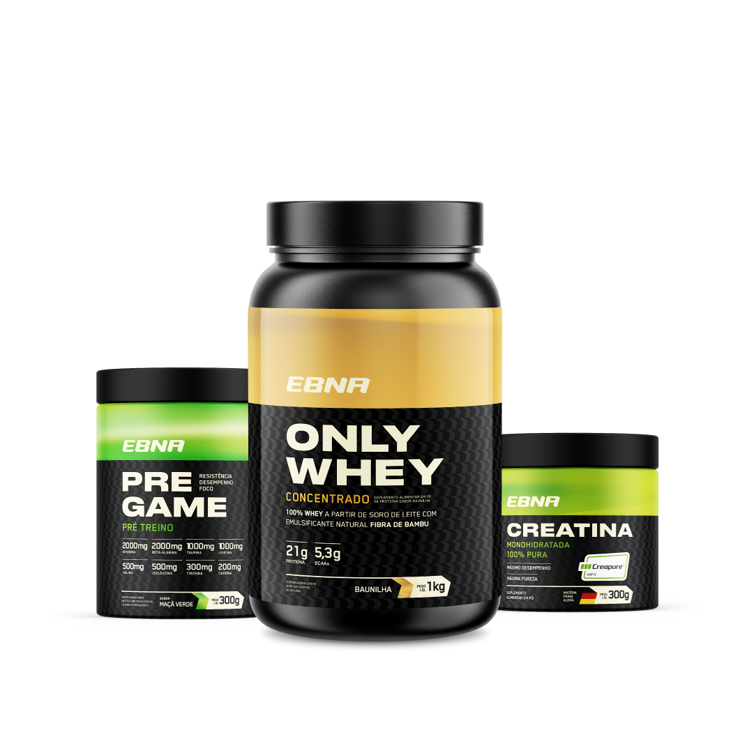 Starter Kit → Only Whey + Pre-Game + Creatina