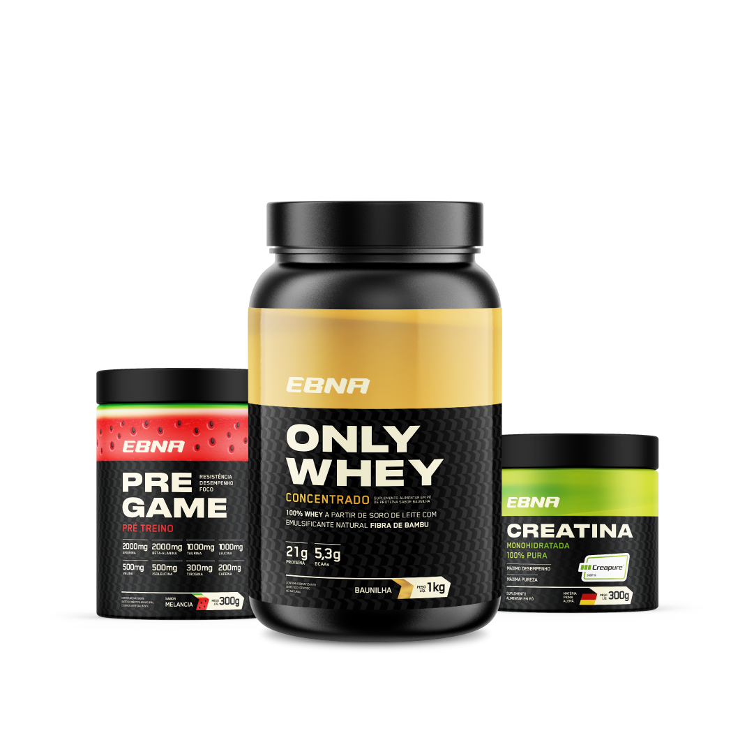 Starter Kit → Only Whey + Pre-Game + Creatina