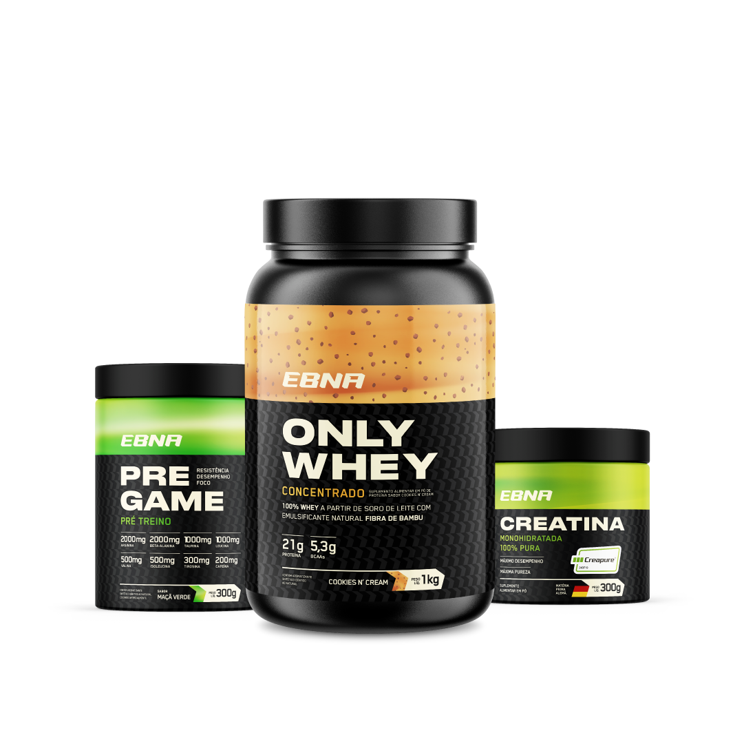 Starter Kit → Only Whey + Pre-Game + Creatina
