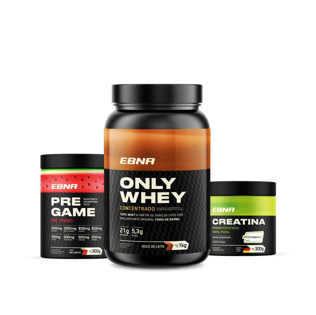 Starter Kit → Only Whey + Pre-Game + Creatina