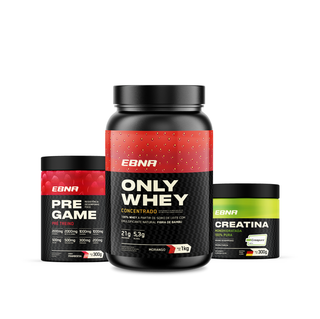 Starter Kit → Only Whey + Pre-Game + Creatina